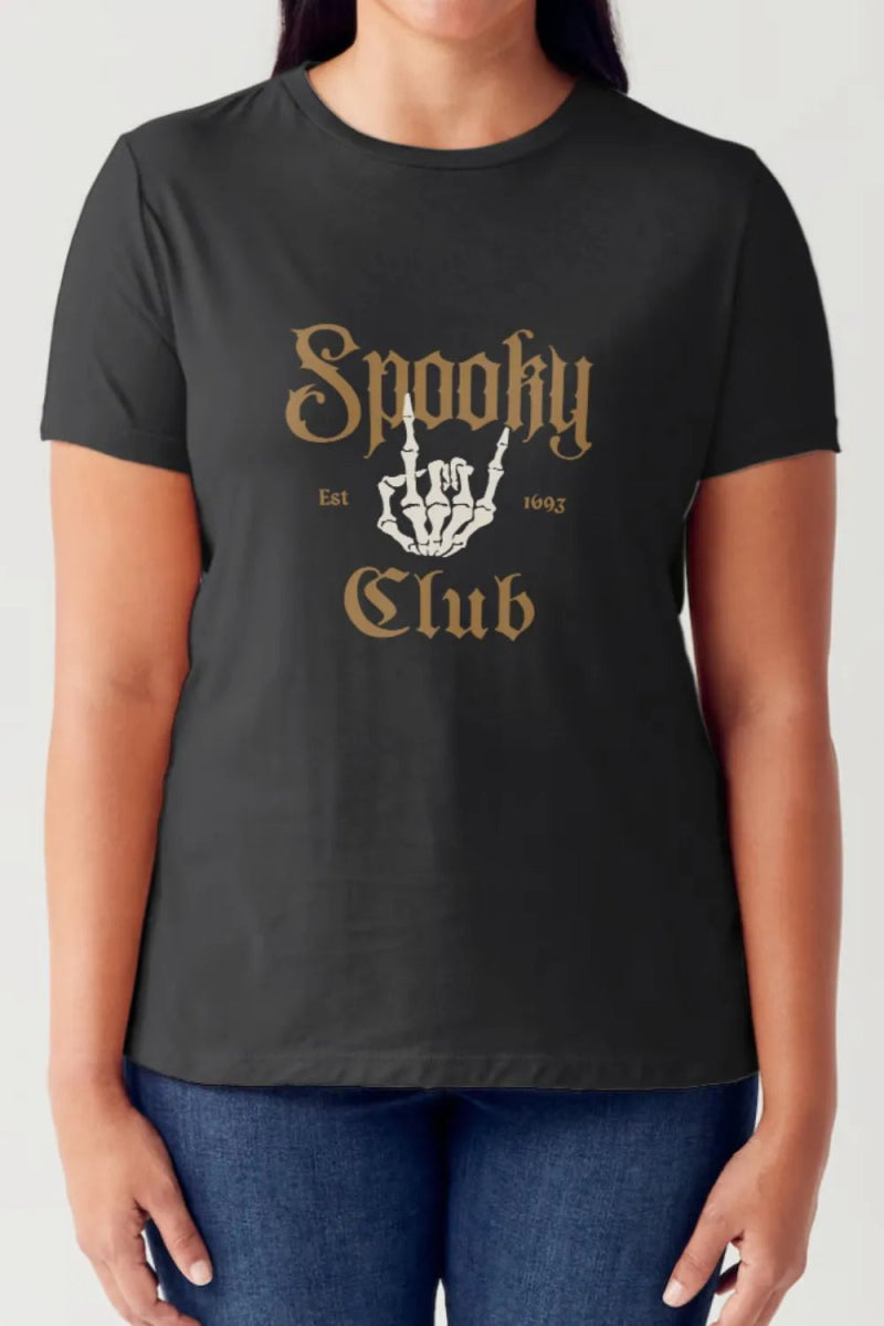 Simply Love Full Size SPOOKY CLUB Short Sleeve T-Shirt - Love Salve
